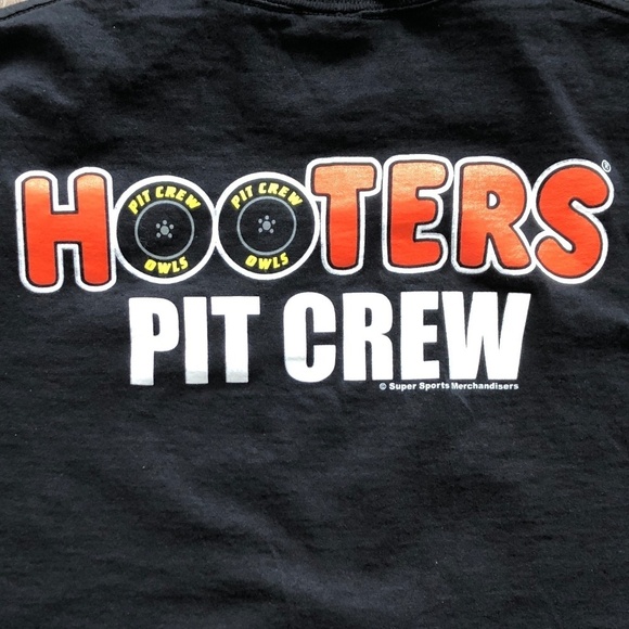 Hooters, Vintage, Racing, Pit Crew Owls, Mens T-Shirt, Black LRG, Good Condition - Picture 6 of 8
